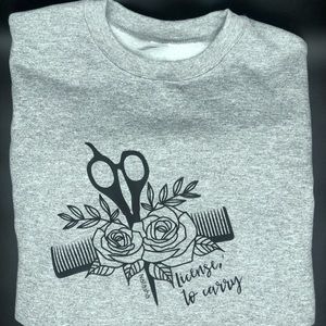 License to carry - hair stylist crew neck men’s large or oversized sweatshirt